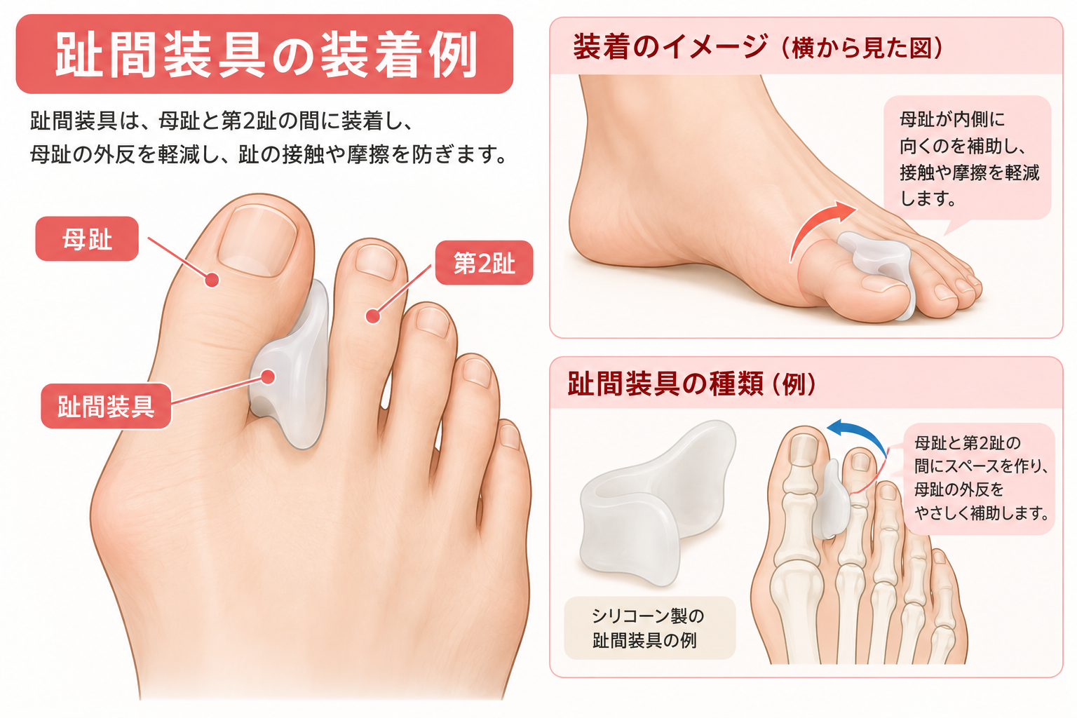 外反母趾に用いられる趾間装具
